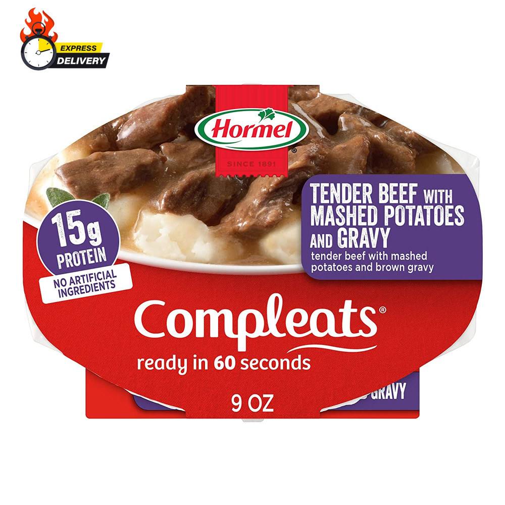 Tender Beef with Mashed Potatoes & Gravy Microwave Tray, 9 Oz. (6 Pack)