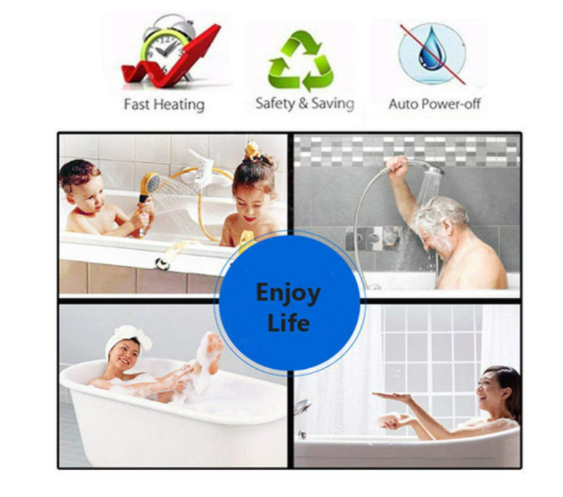 Calentador De Agua Sin Tanque LCD Electrico 6500W 220V US Para Cocina Ducha Casa