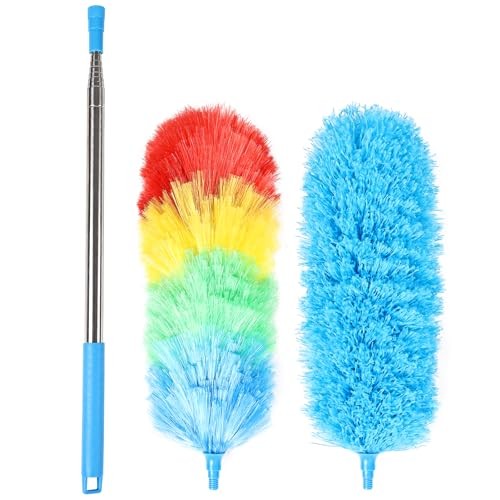 Rainbow Extendable Static Duster Reusable Microfiber Duster 32-100inch-3pcs