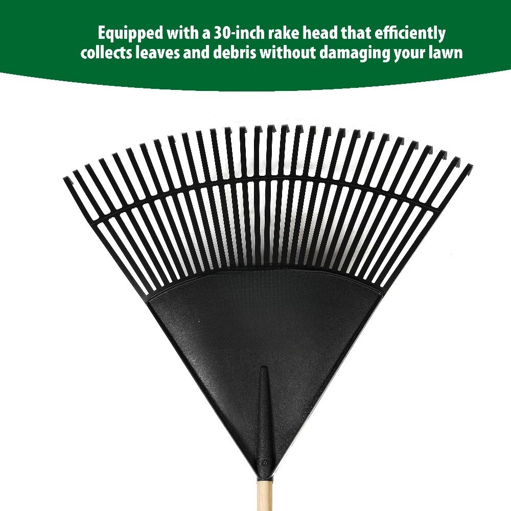 30-inch Wood and Poly Leaf Rake