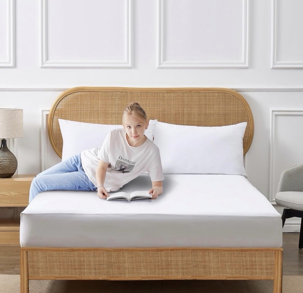 Mattress Protector 5 Sided PROTECT MYSLEEP Twin Size Mattress Protector - White