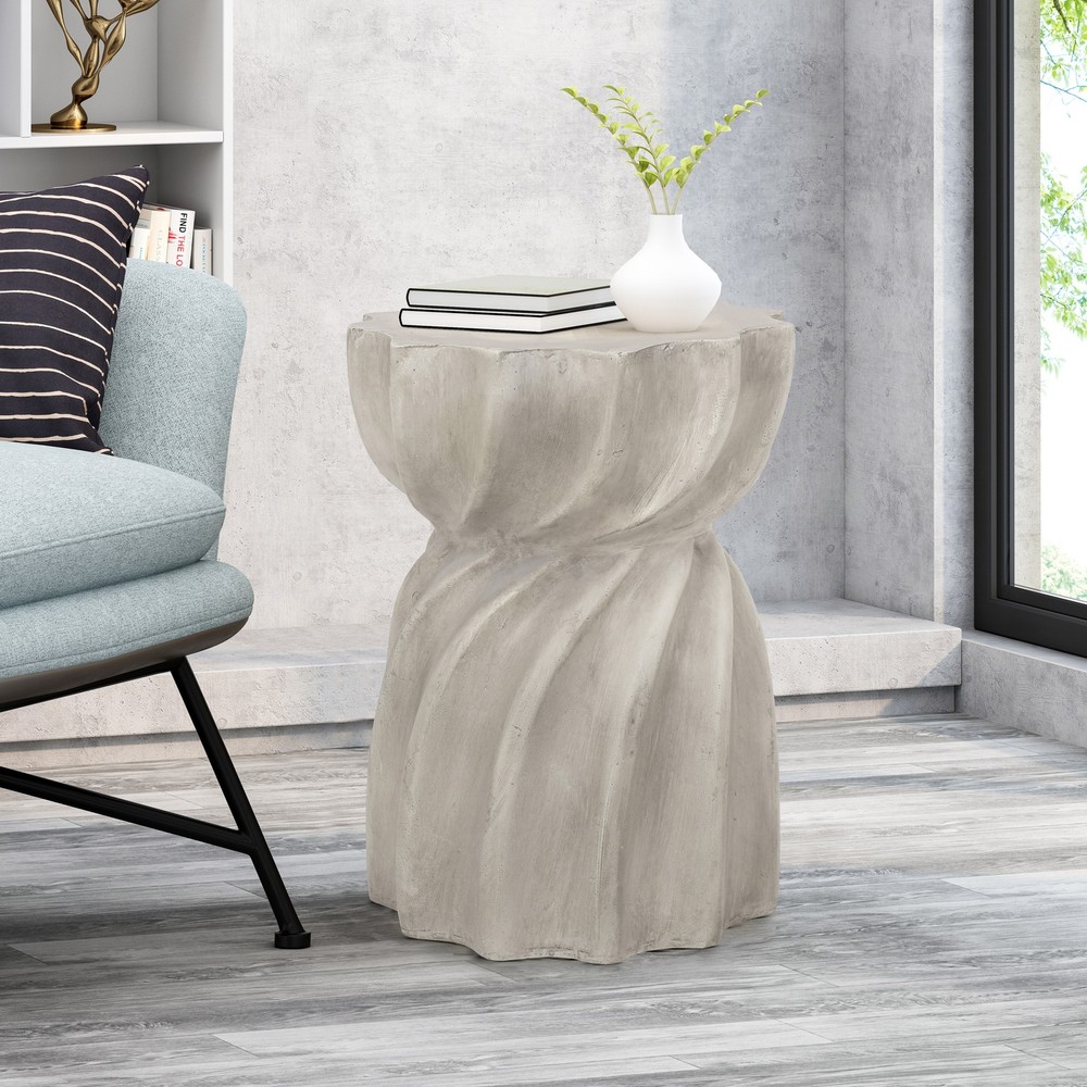 Fashionable grey side table, lightweight concrete structure and modern design