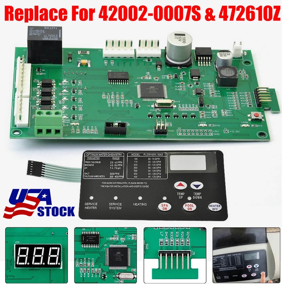 42002-0007S Control Board 472610Z Pad for Pentair MasterTemp Max-E-Therm Heaters