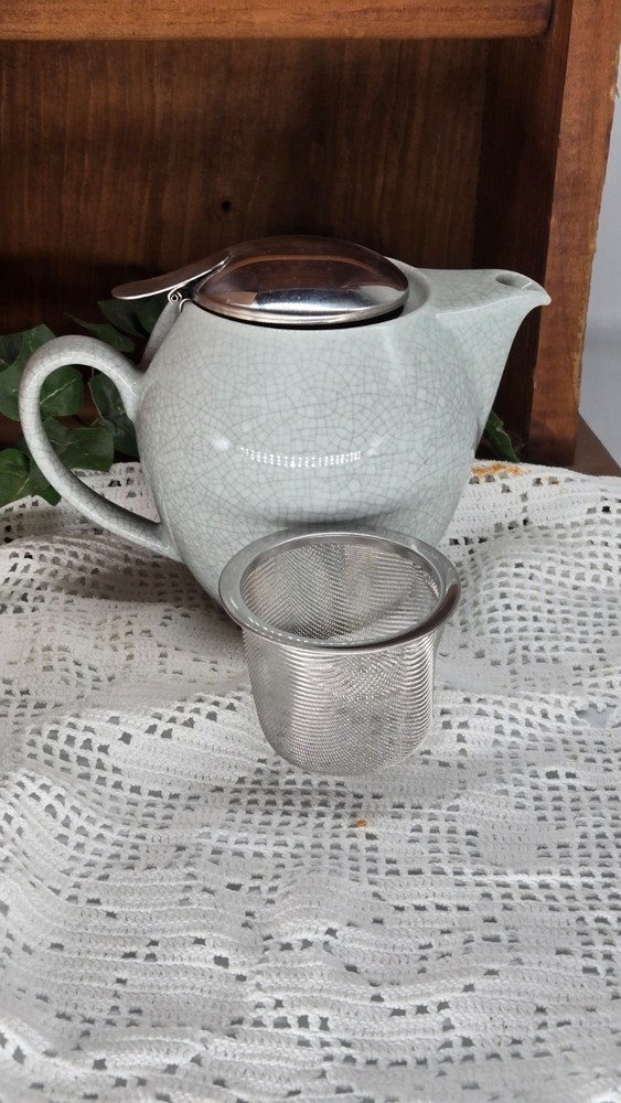 tea pot w/ summer barns (26032]hand painted