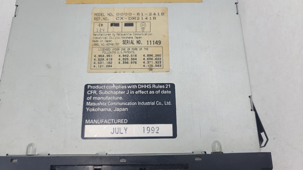 Panasonic 1C02 Compact Disk Deck 1992 CX-DM2141B A9