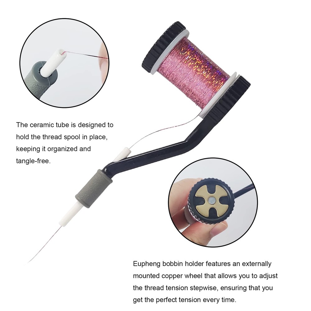 Fly Tying Tools Kit Bobbin Holder Hair Stacker Fly Tying Scissors Combo Set