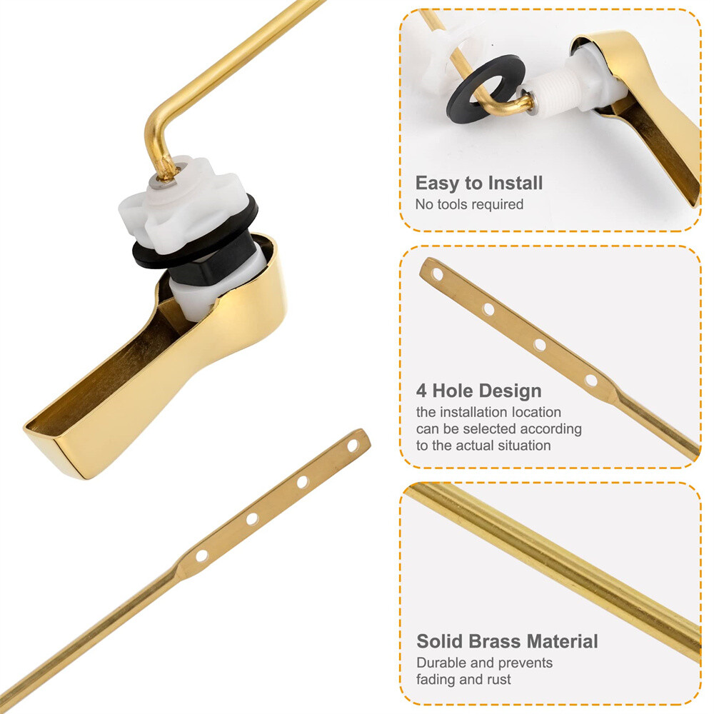 2 Pack Universal Front Mount Toilet Handle Tank Flush Lever Replacement Handle