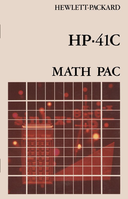 Math pac manual for Hewlett Packard HP 41CV calculator module