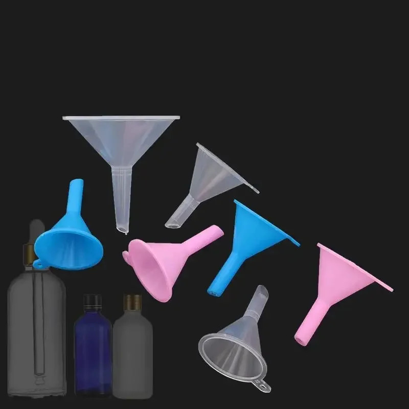 2 Piece Clear Plastic Mini Funnel Set for Lab Diffuser Bottles and Oils