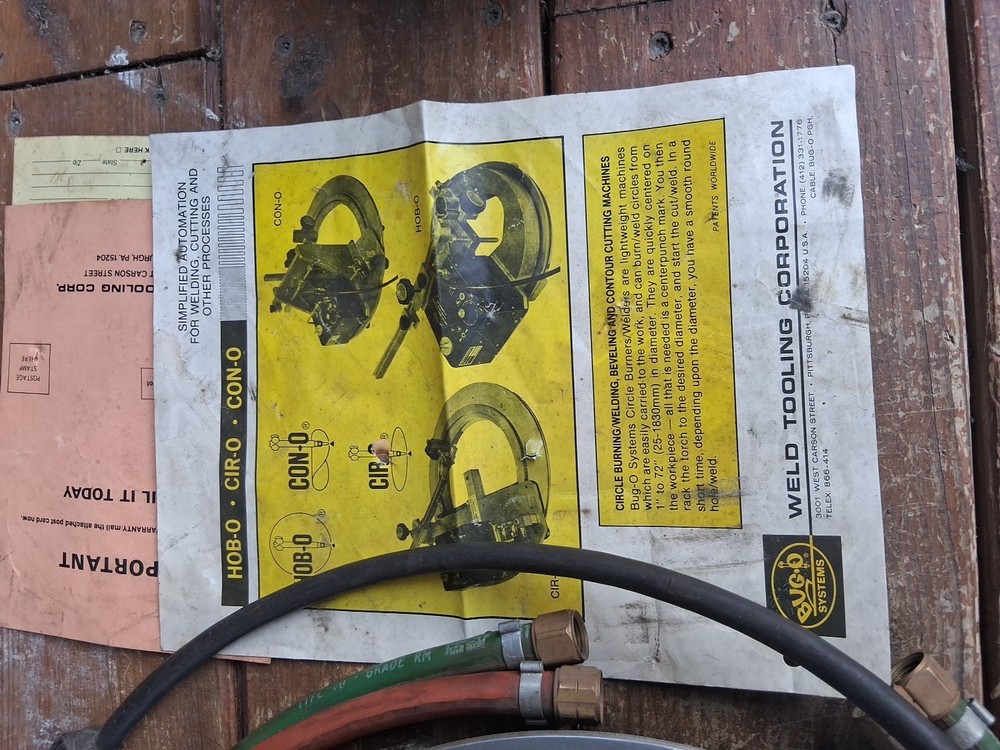Bug-o Hob-o Circle Burning System Weld Tooling Corp
