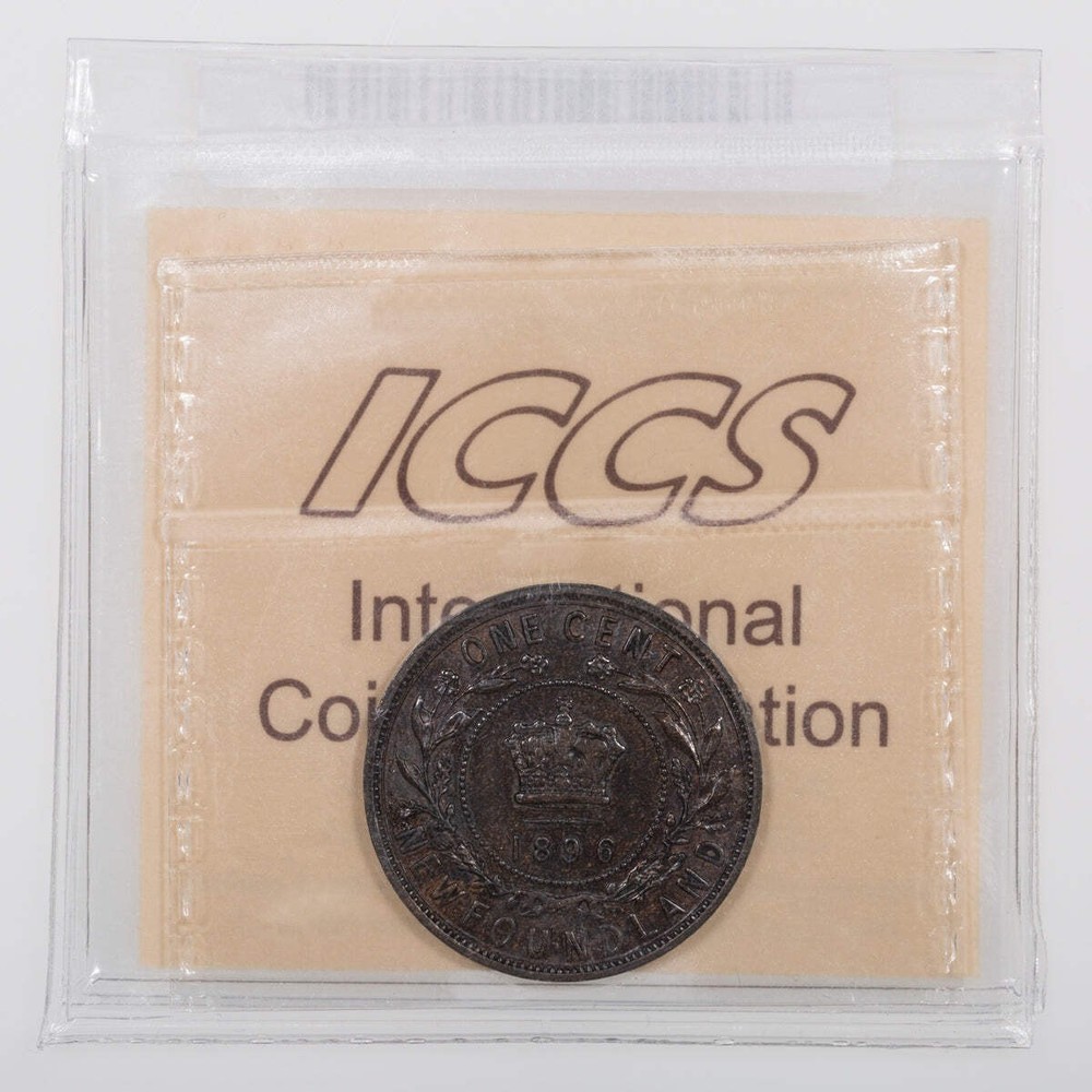 NFLD 1 Cent 1896 ICCS MS-60