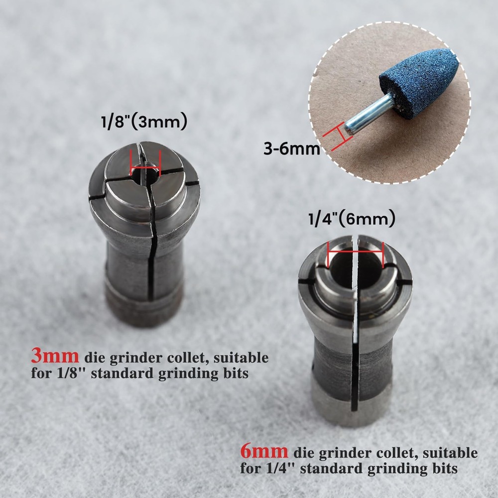 LEONTOOL 4 Pcs Die Grinder Collet Grinding Machine Clamping Adapter...