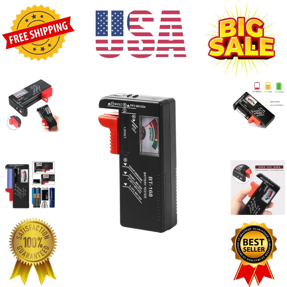 1Pcs Battery Tester Checker, Universal Battery Checker Model for AA AAA C D 9...