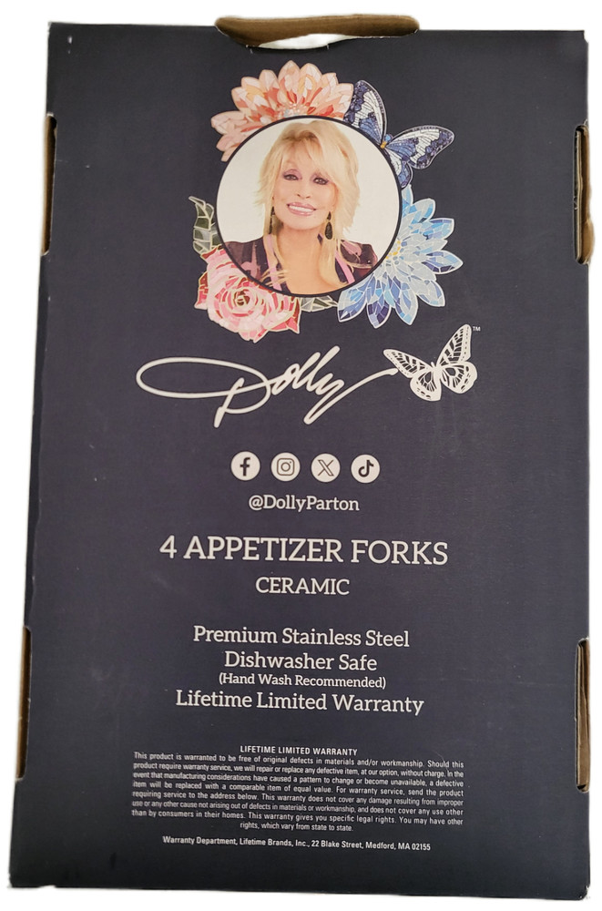 Dolly Parton 4-pc. Appetizer Fork Set Blue Toile Collection