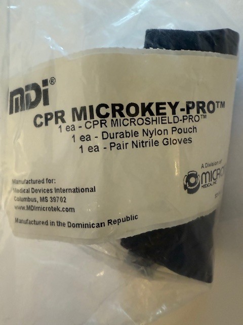 S2-563 CPR MicroKey CPR Microshield MDI Safety. shield, pouch & gloves