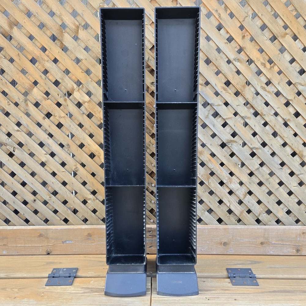 QTY (2) Laserline 60 CD Tower Storage Rack Black 120 Total CD Storage