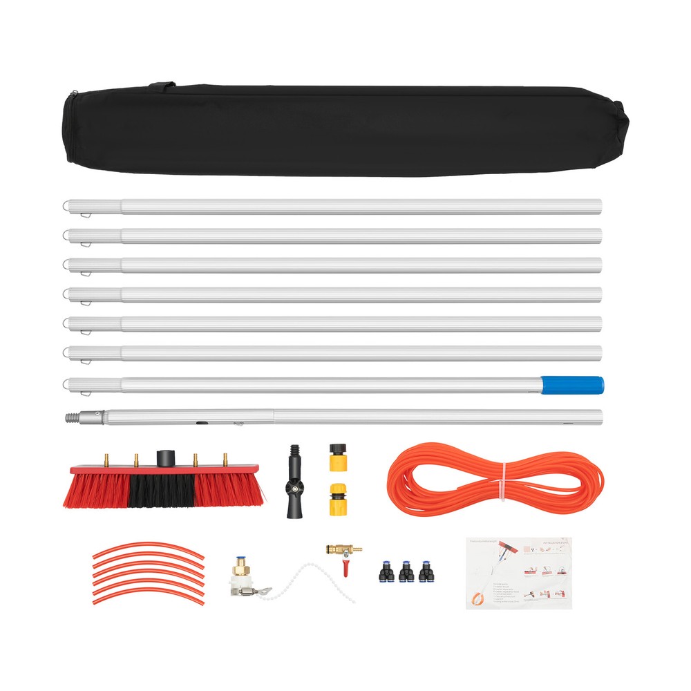 26 FT Water Fed Pole Kit Window Solar Panel Cleaning Extendable Telescopic Pole