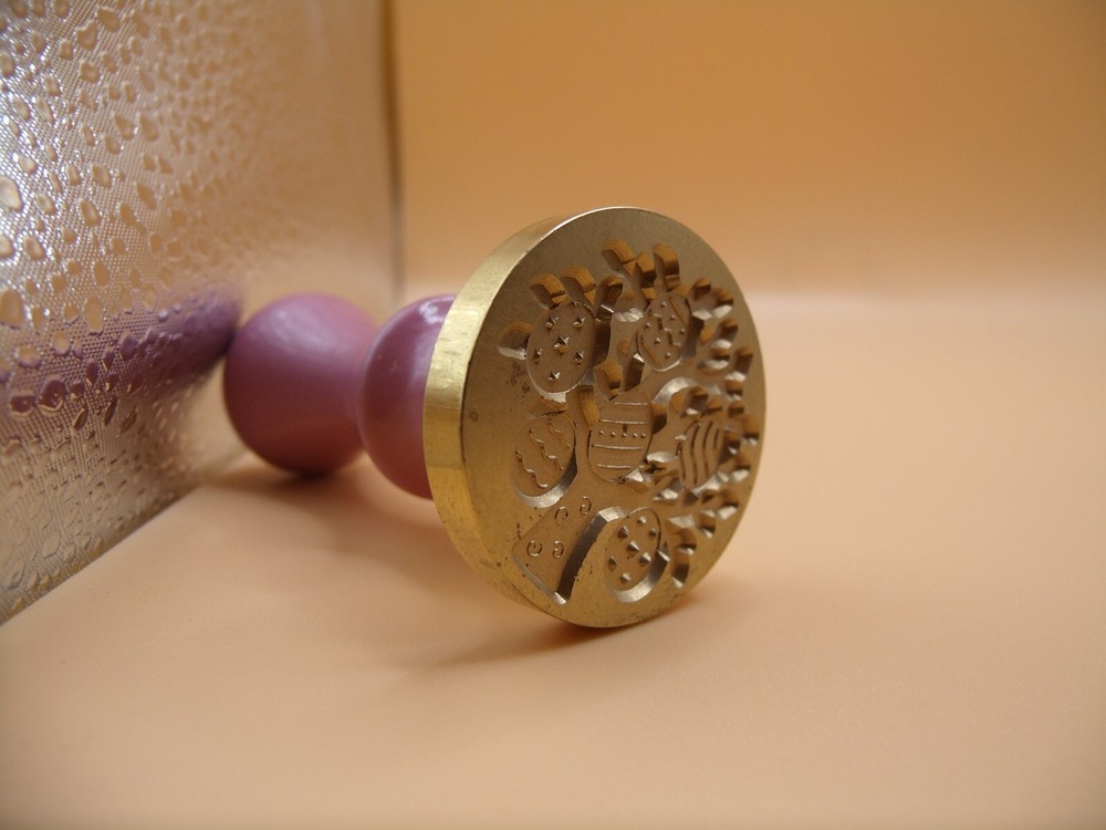 Modern Brass & Wood Easter Egg Tree Sealing Wax Stamp Seal