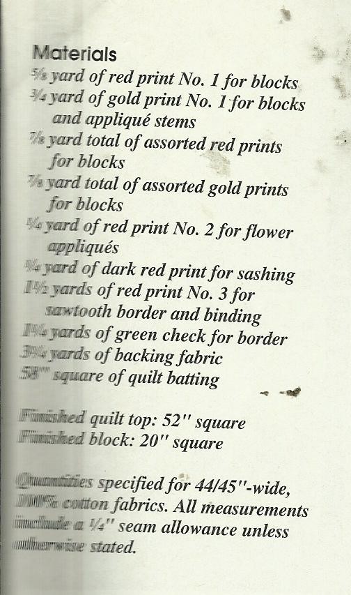 B0500 LOOKING BACK QUILT PATTERN/INSTRUCTIONS