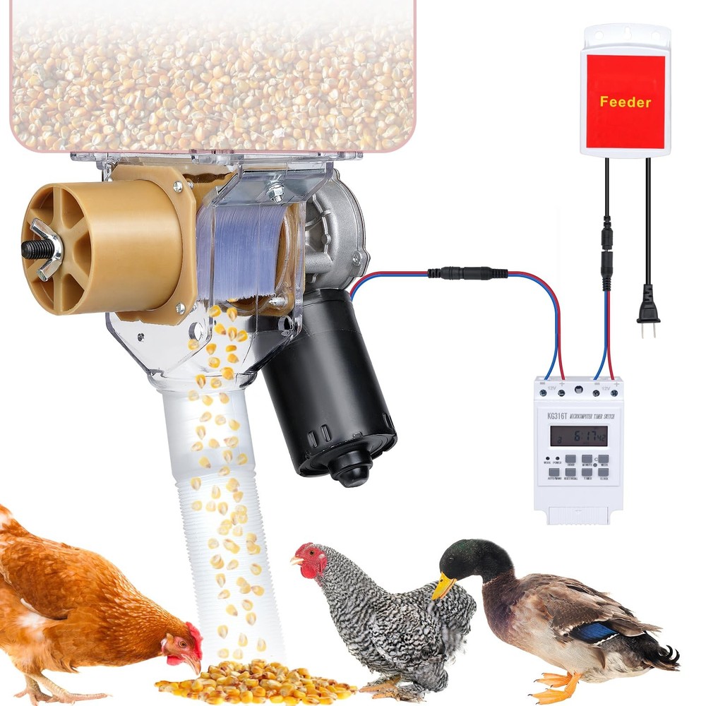 Timed Automatic Chicken Feeder 16 Groups of Timer & Quantitative Poultry Feed...