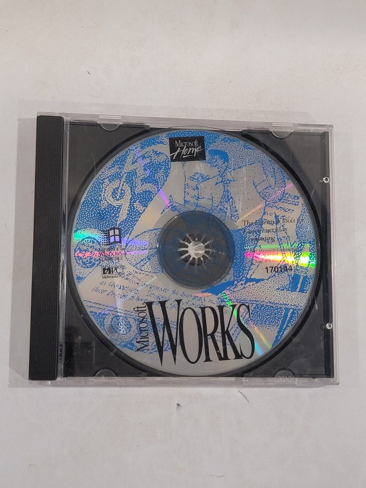 Microsoft Works CD-ROM Microsoft Home COA Vintage PC Software