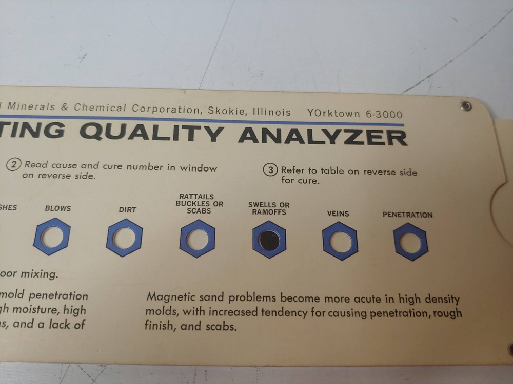 IMC Casting Quality Analyzer Slide Rule
