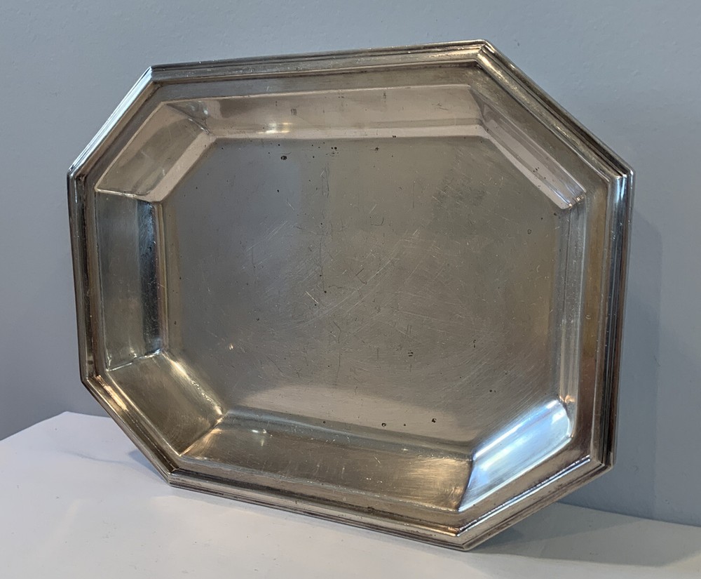 Antique Barker Brothers Octagonal 11-1/2" Long EPNS Octagonal Platter Signed