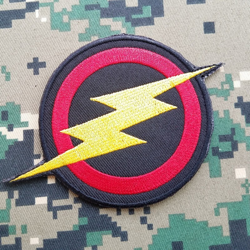 The Flash Superhero Lightning Bolt Red&Black Logo Embroidered Hook/Loop Patch