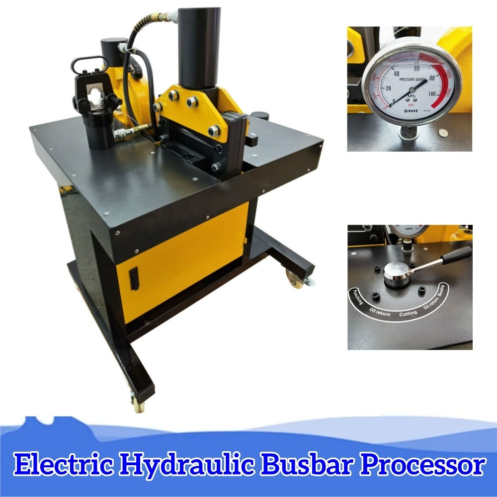 Busbar Processing Machine 4-In-1 Shearing Punching Bending Crimping Tool 110v