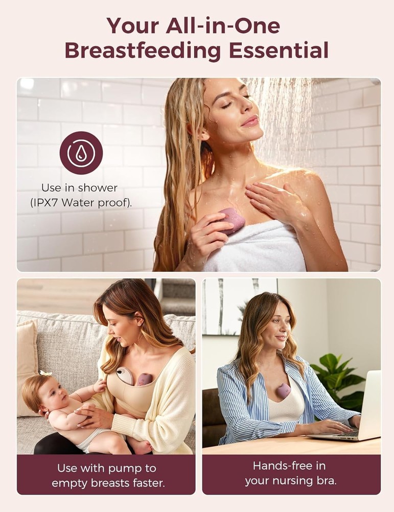 Efficient A1Pro Lactation Massager - Smart Memory & 8 Vibration Modes for Moms