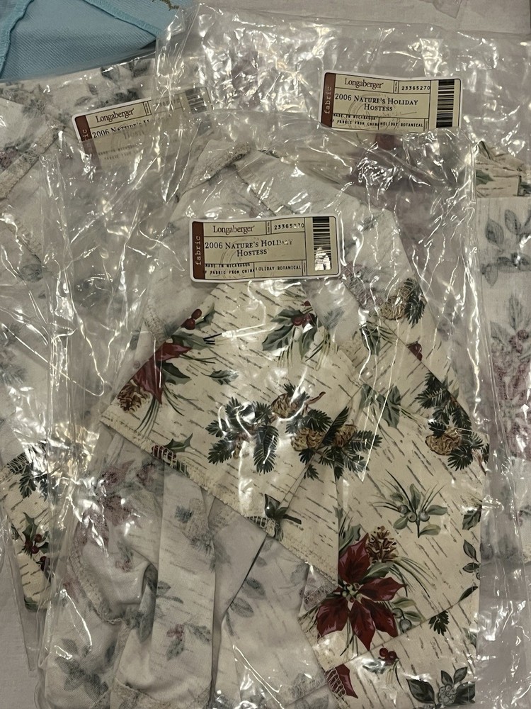 Longaberger Mixed Lot Of 45 Fabric Liners Spring Easter Hostess Fruit Canning