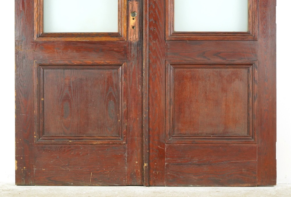 Half Lite One Panel Oak Double Doors 88.875 x 69.25 in.