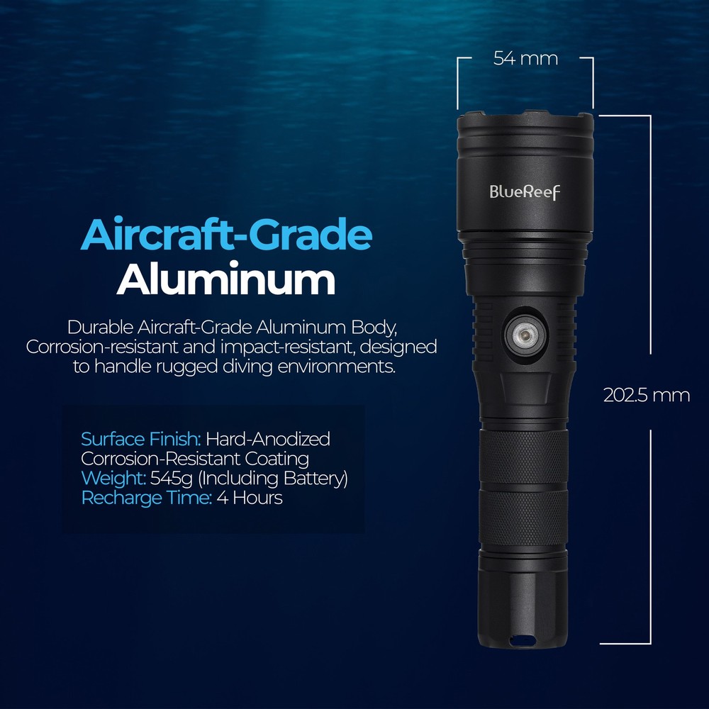 Blue Reef 3000 Lumens Zoomable Dive Light