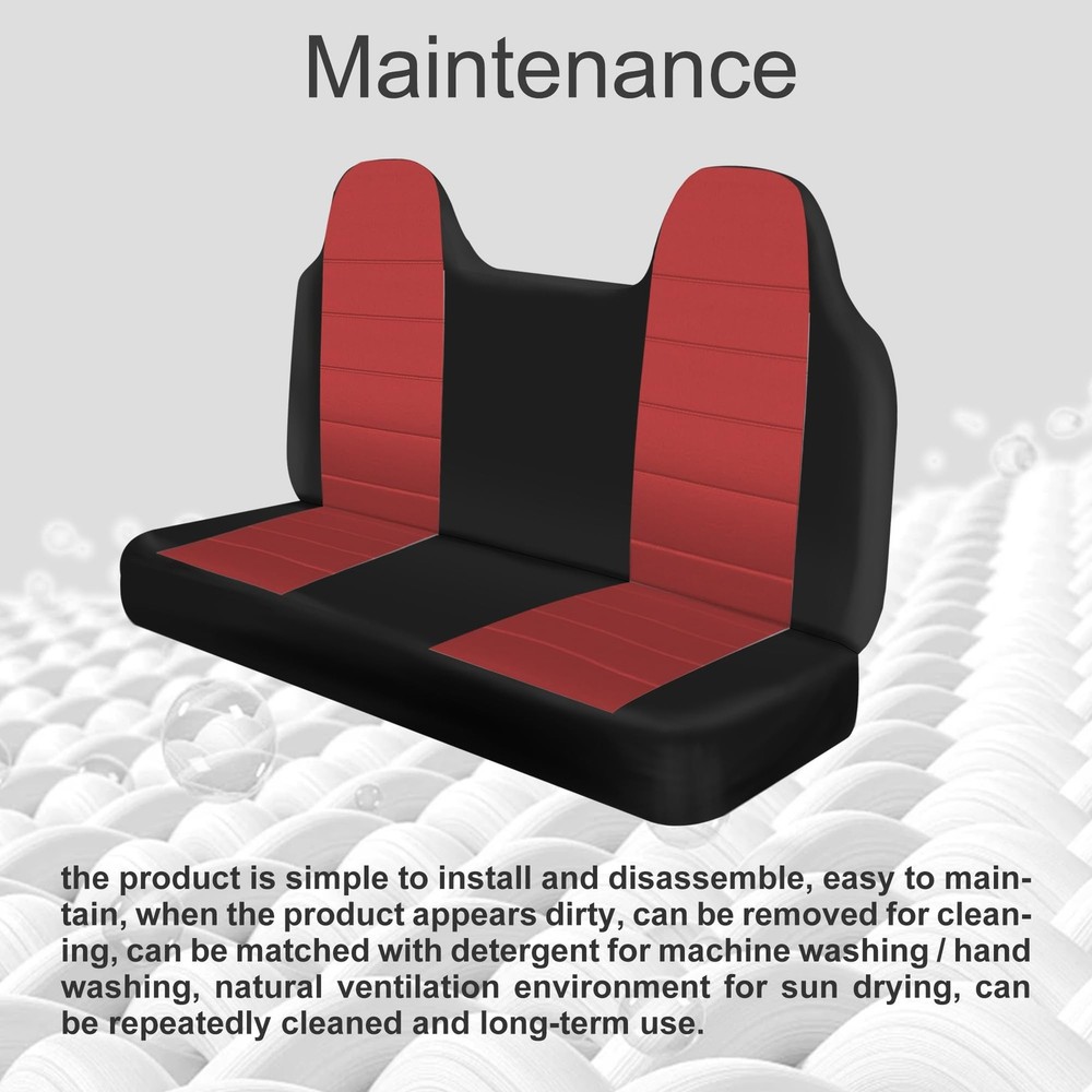 Thickened Oxford Cloth Front Solid Bench Seat Covers with Molded Headrests fi...