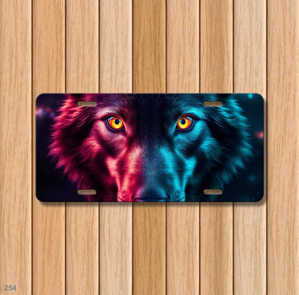 Bold Wolf License Plate Personalized Front Plate Unique Gift