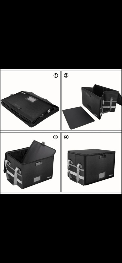 Fireproof File Box with Lock, Collapsible Document Organizer, Portable Storage