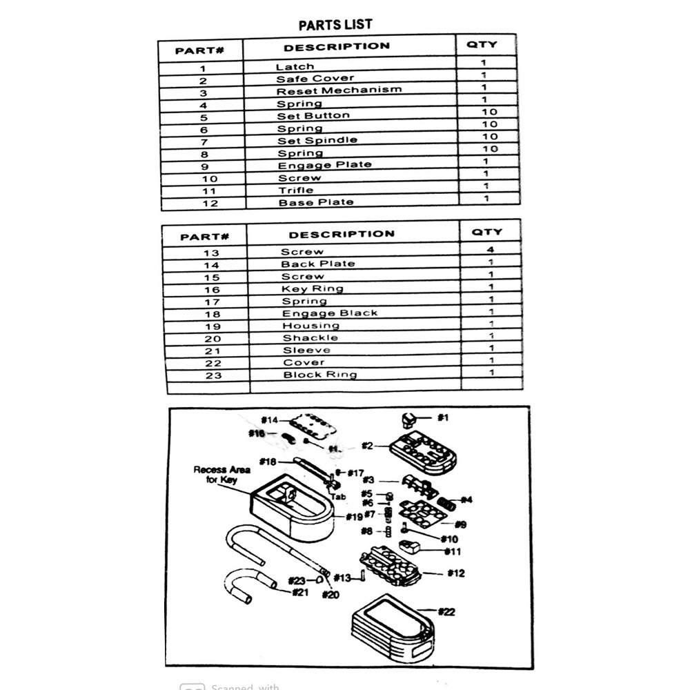 Voyager Tools Portable Push Button Combination Lock Box