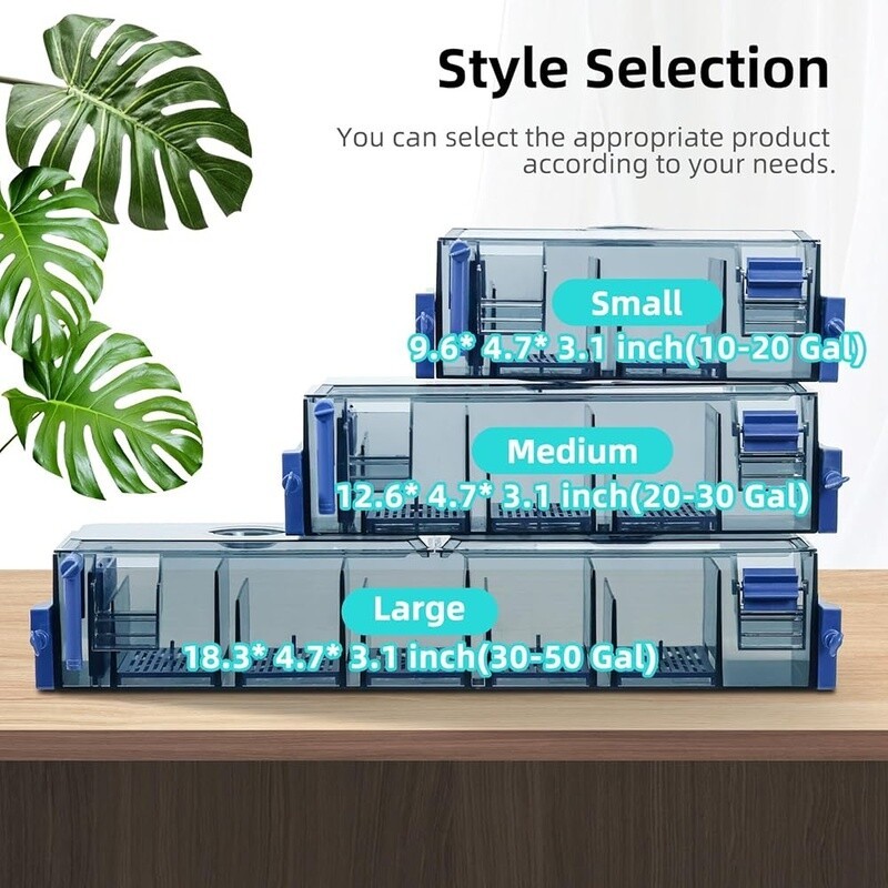 Multi Layer Aquarium Filter Waterfall Oxygenation Dust Protection 5-50 Gal New