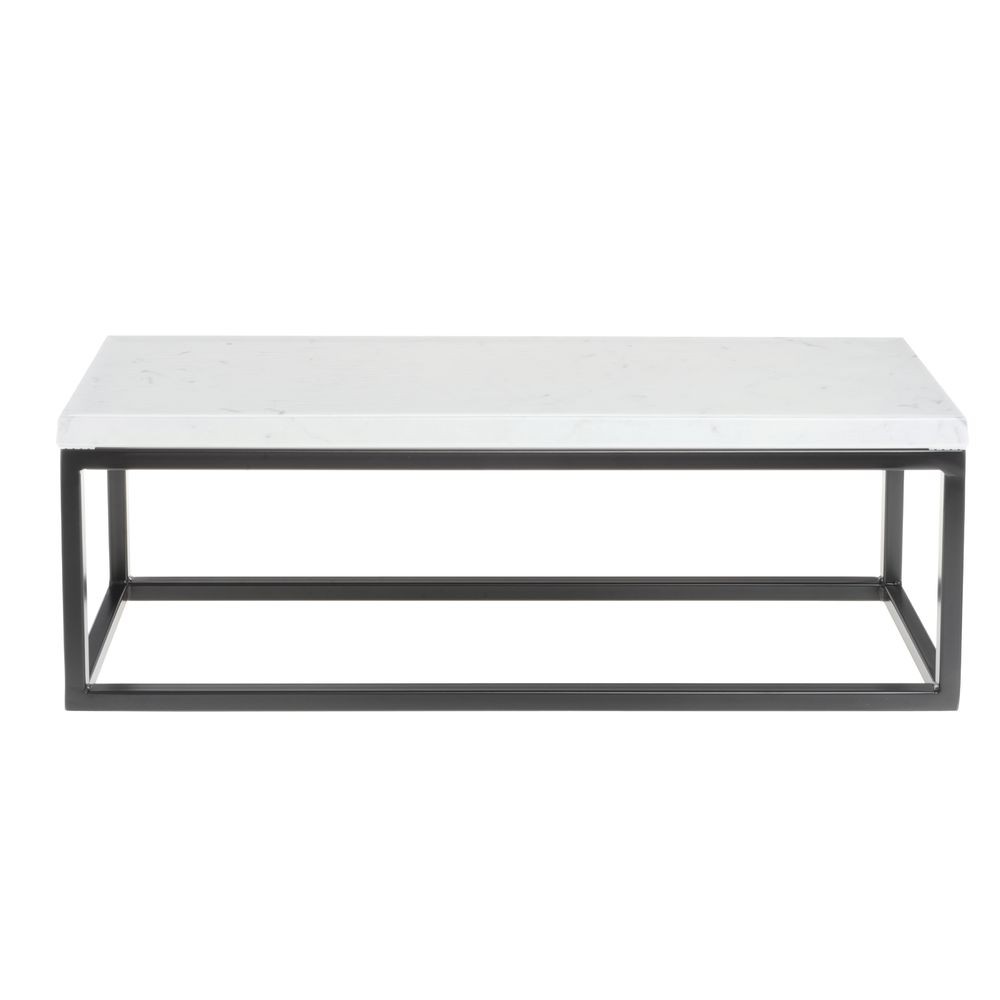 Hubert®  Black Large Rectangular Riser With Marble Top - 7"H