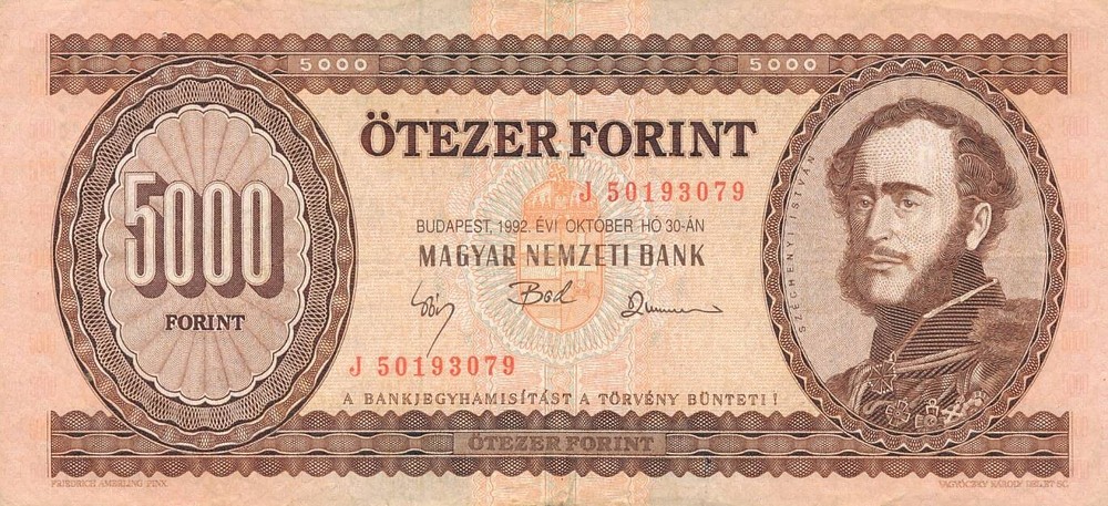 Hungary - 1992 - 5000 forint - banknote - F