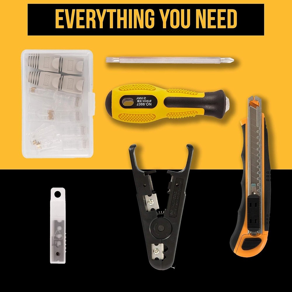 15-Piece Professional Network Tool Kit with Crimper, Tester & Punch Down Tool