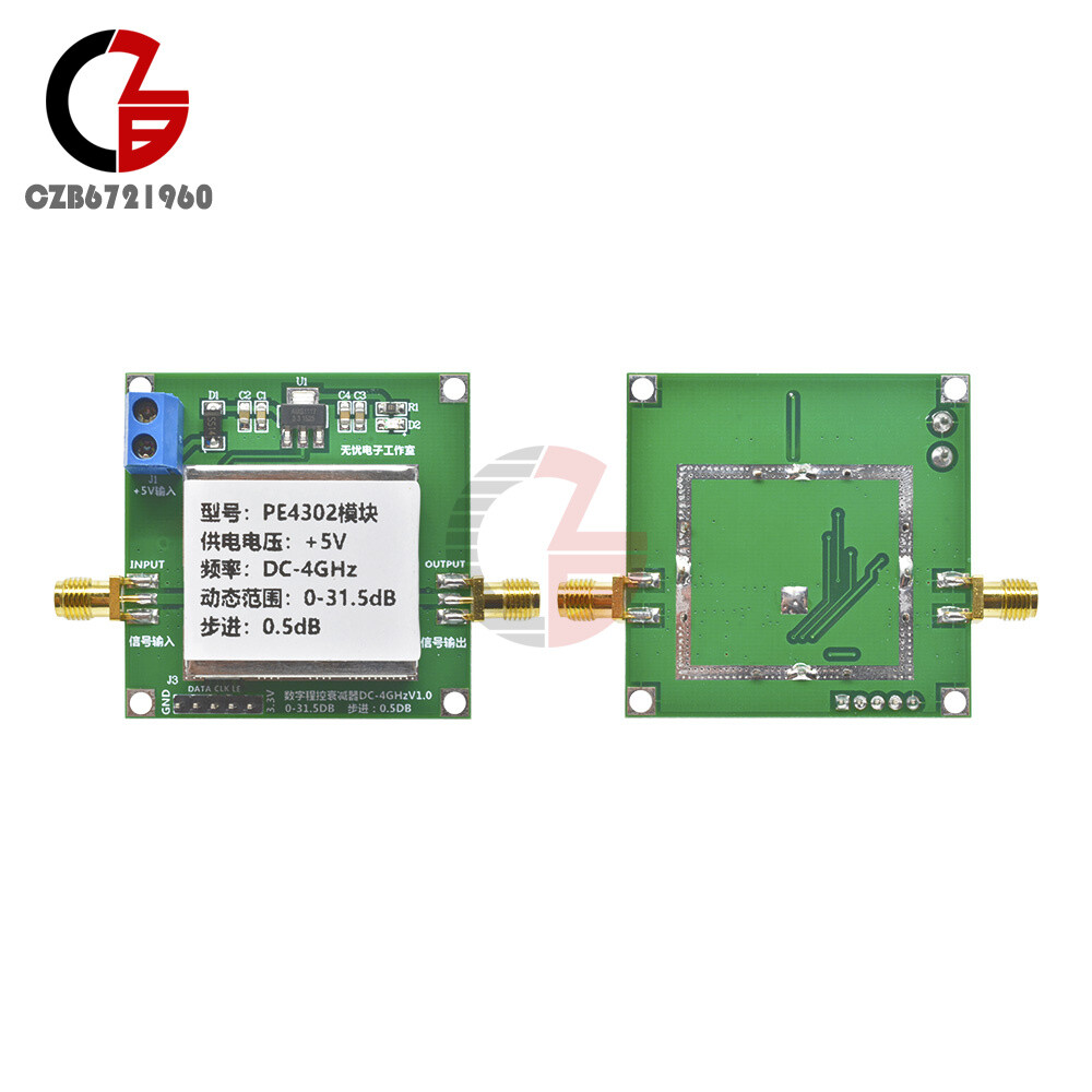 PE4302 Digital RF Step Attenuator Module High Linearity 4GHz 0.5dB RF DSA