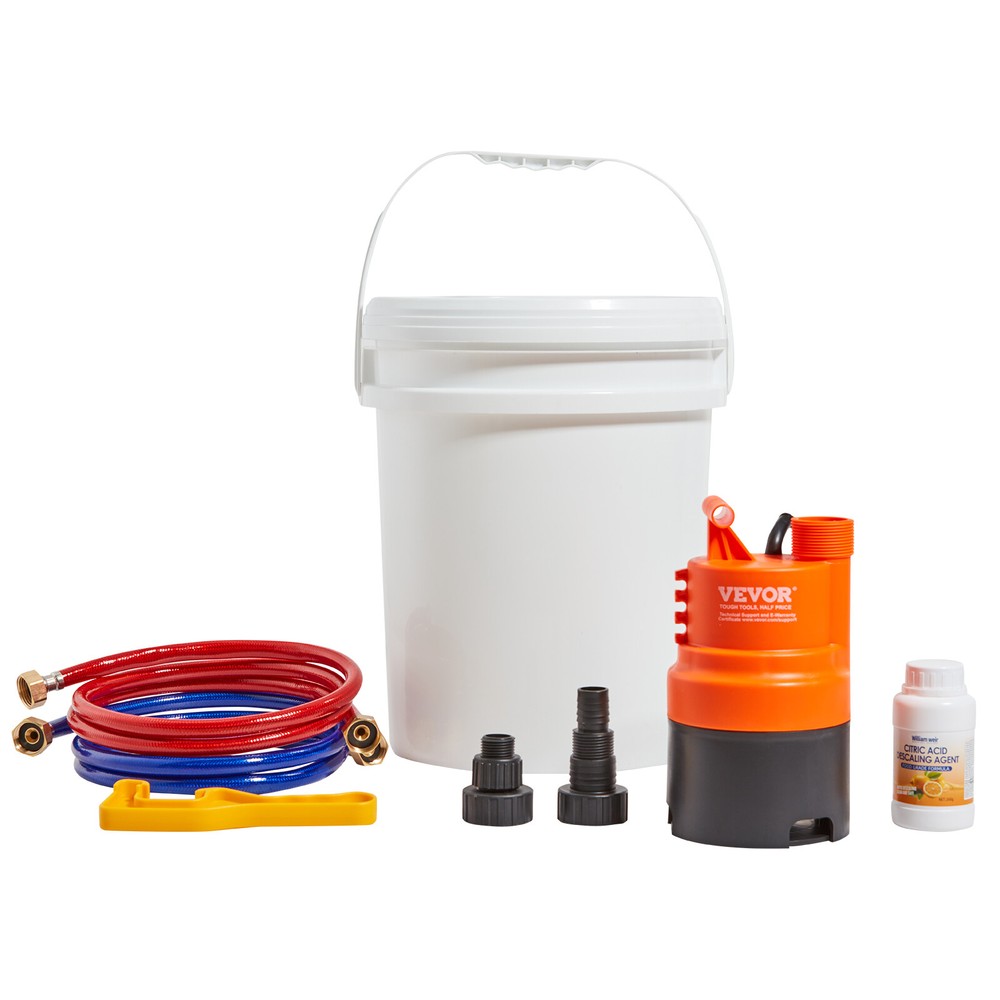 VEVOR Tankless Water Heater Flushing Descaling Kit Descaler w/ Pump 5 gal. 1/3hp