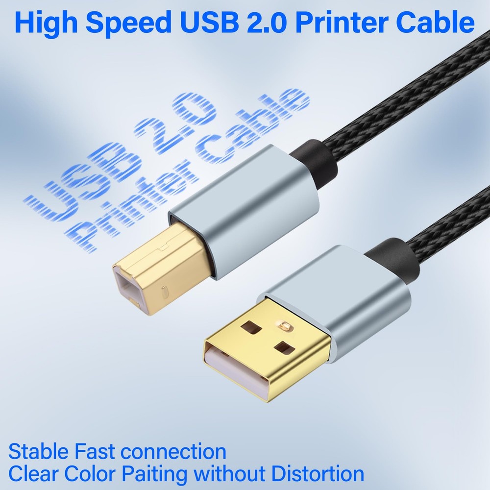 JSADZKJ 1FT USB A to B Printer Cable 2.0 Type A Male B Cable...