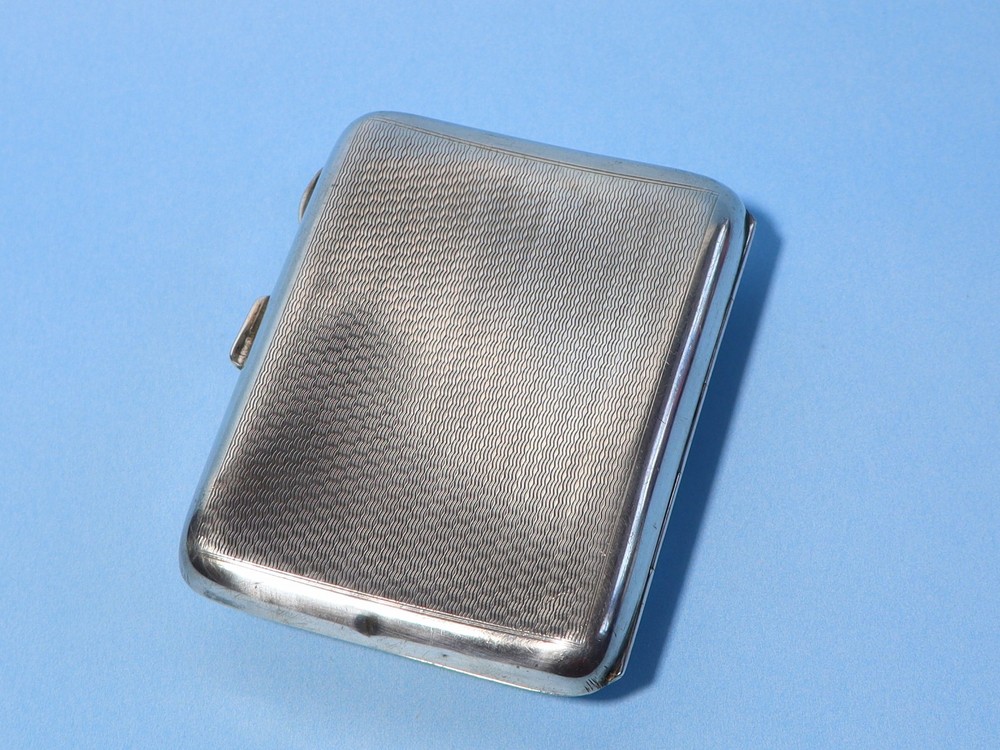 1931 Sterling Silver Cigarette Case with DC Initials + Gilt Interior dented #NM