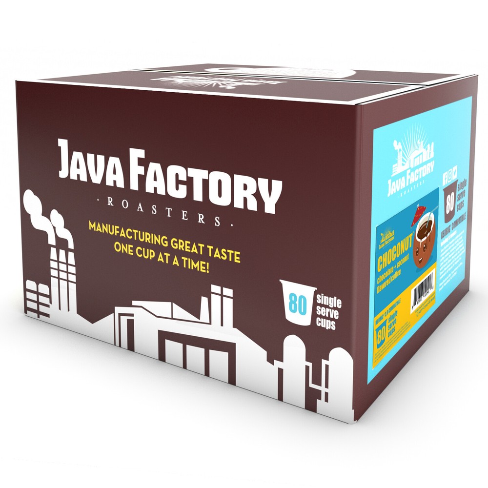 Java Factory Flavored Coffee Pods, Choconut - Chocolate and Coconut, 80 Count