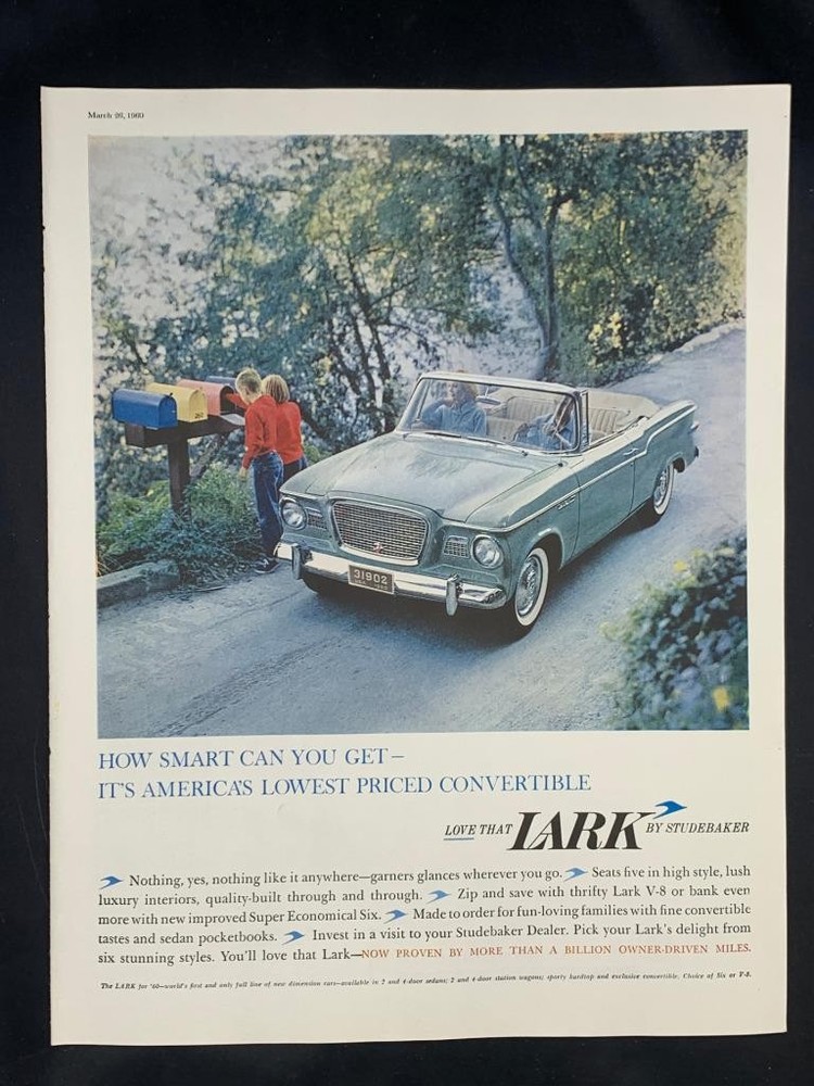 Magazine Ad* - 1960 - Studebaker Lark