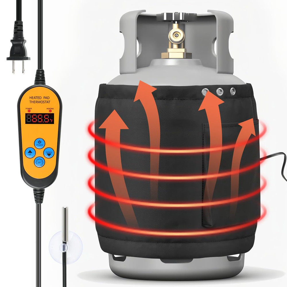 Gas Cylinder Heater with Adjustable Thermostat Insulated Band Style Gas Cylin...