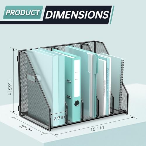 Desktop File Magazine Folder Holder 5 Vertical Compartments, 5 Compartments
