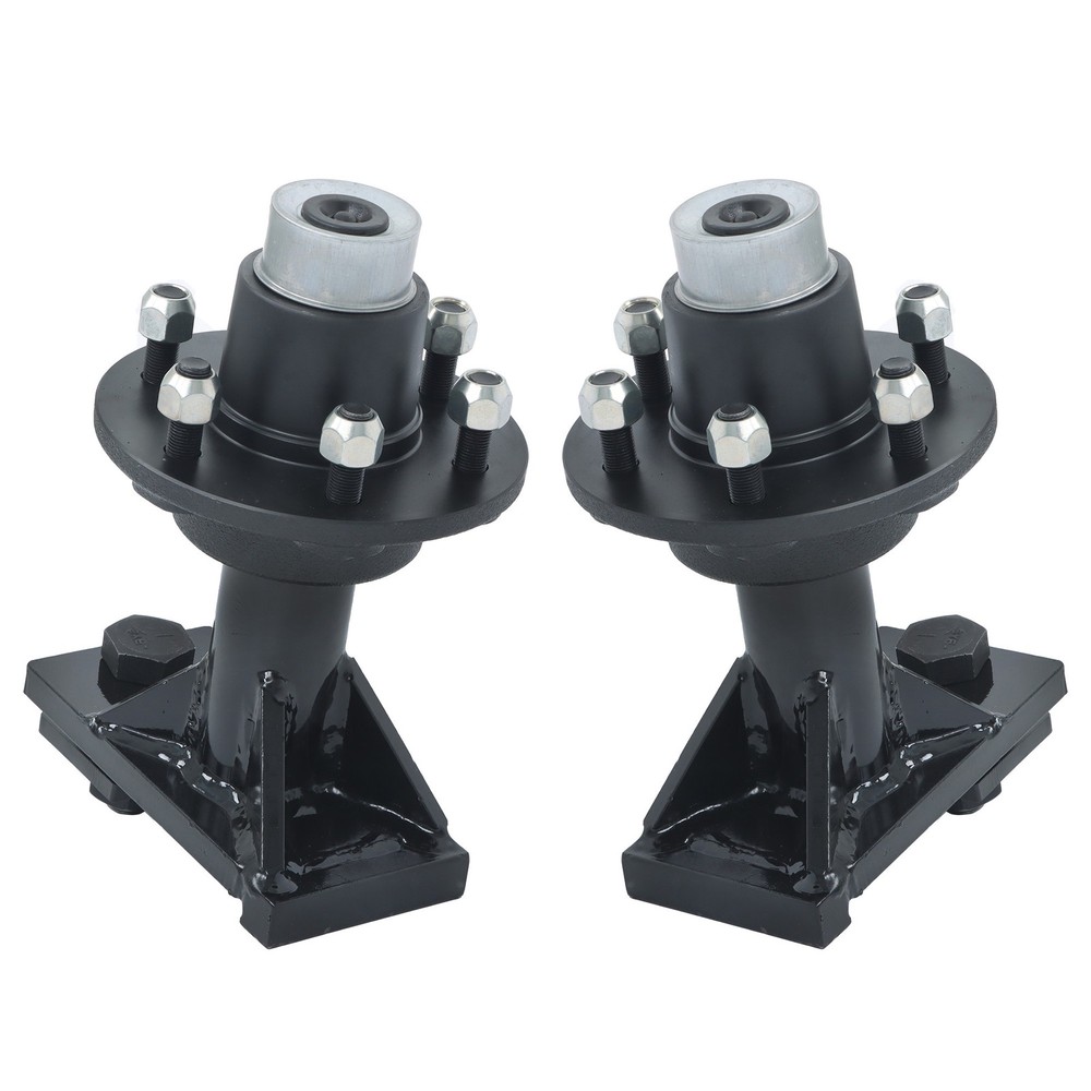 Pair of 6 × 6.5 Lug 8000LBS Shipping Container Wheels and Bolt-On Spindle Kits